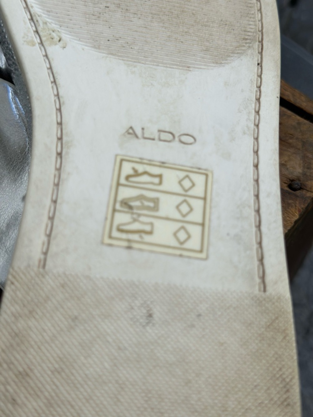 ALDO Metallic Silver Platform Sandals Criss Cross Slingback Summer Shoes - Picture 8 of 10